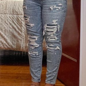 American Eagle Outfitters Light Blue Distressed Jeggings x-short